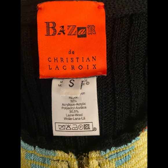 Vintage CHRISTIAN LACROIX,BAZAR abstract pattern,cardigan sweater like new - Picture 2 of 15